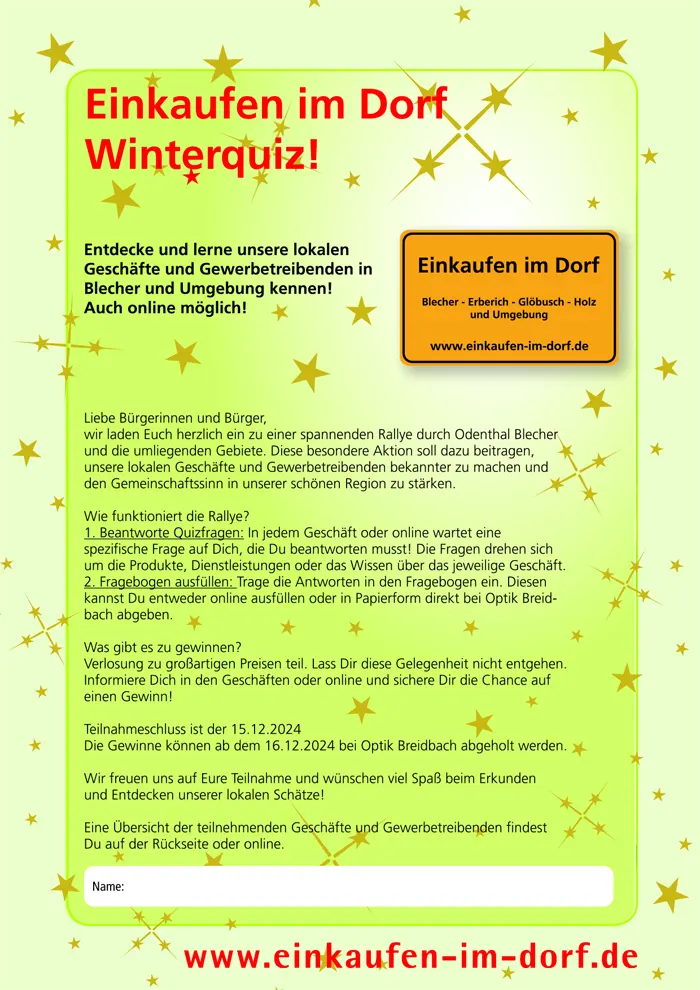 Flyer zum Winterquiz 2024